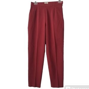 L.L. Bean Vintage Brick Red Flat Front Pleated Trousers Size 6